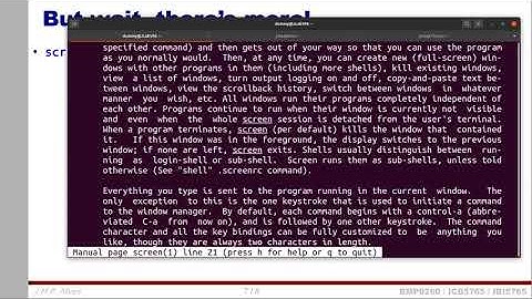 Keeping a terminal alive with screen