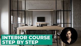 Interior. Step by step course in 3Ds Max Corona Renderer | Architectural Visualization Tutorials