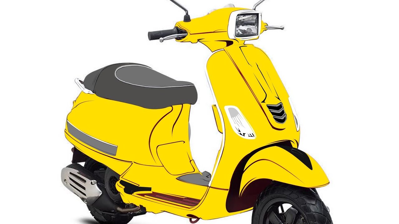 18 Gambar Vespa  Matic Kartun  Vektor Basgalanos