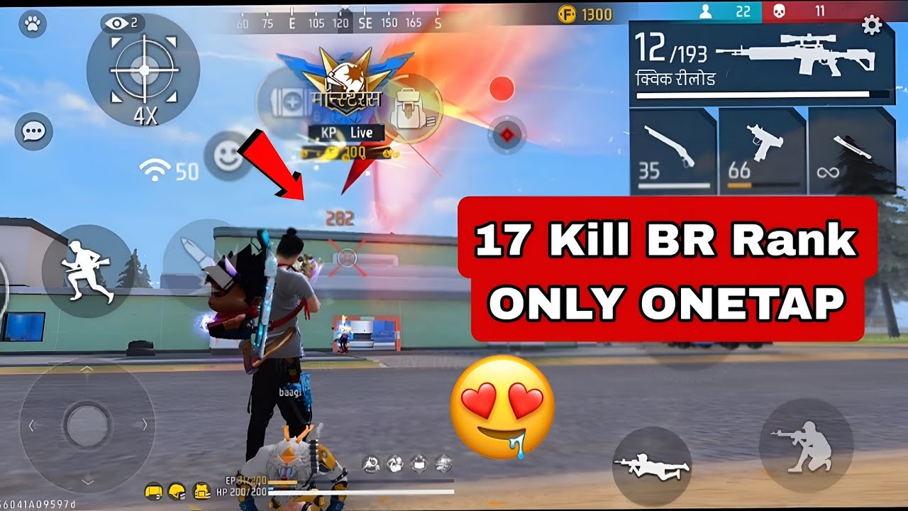 17 Kill BR Rank 🥵 Free fire max Gameplay video ll Only onetap 💀 ll # ...
