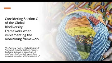 Webinar: Considering Section C of the Biodiversity Plan When Implementing the Monitoring Framework