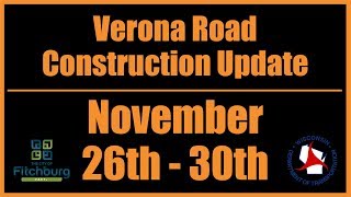 Verona Road Construction Update 11- 26-18