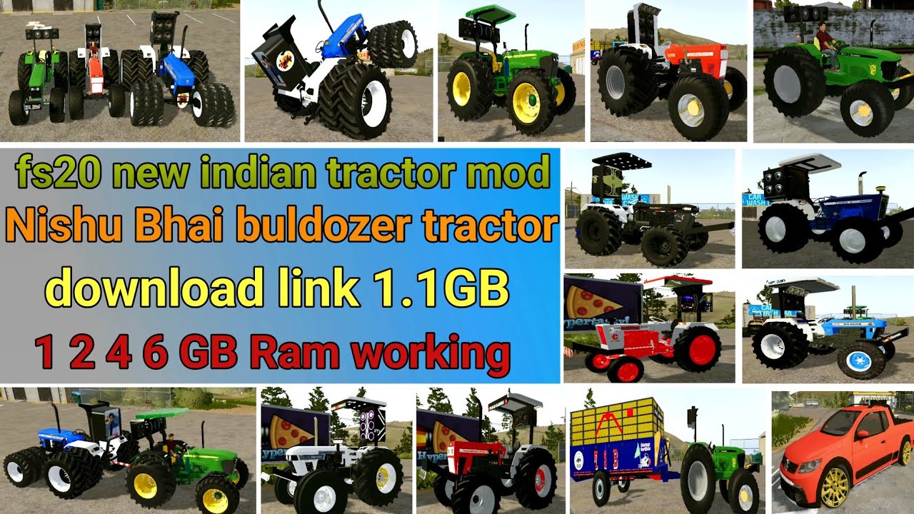 fs20 new indian tractor mod || Nishu Bhai buldozer tractor 🚜 || download link 