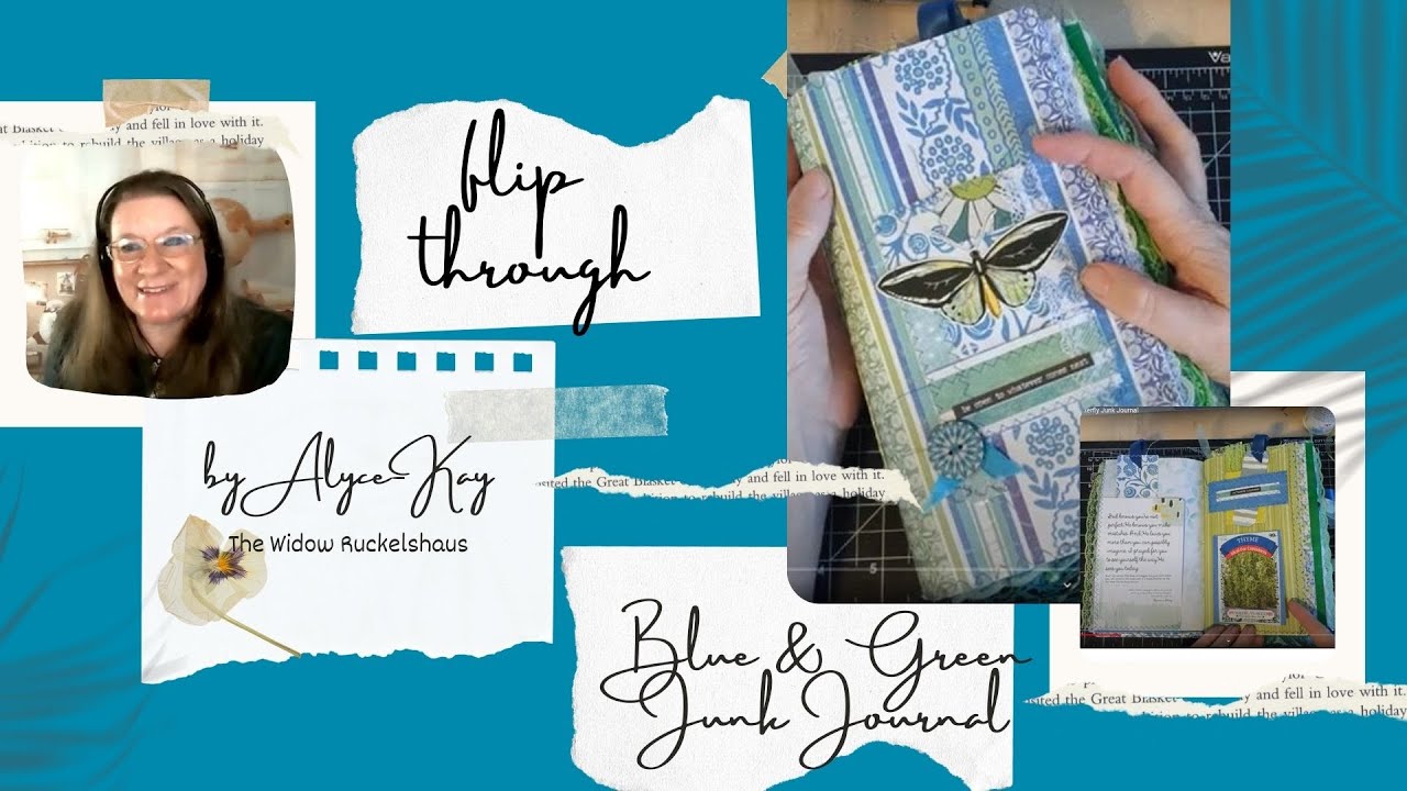 Flip Thru: Blue, Green, Yellow Butterfly Junk Journal  (SOLD)