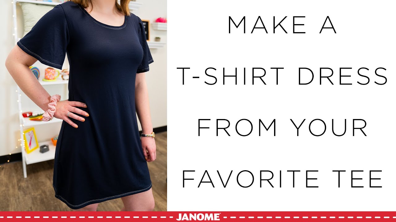 How to make a T shirt dress from your favorite tee - YouTube