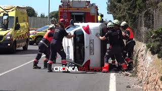 Un hombre, herido tras volcar con su coche en Son Ferriol