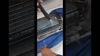 How to clean evaporator coil gree unit 2.5tr #short #generalcleaning #youtube #hvactech #highlights