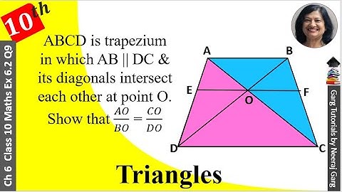 ABCD is trapezium in which AB parallel to DC and its diagonals intersect | Class 10 Math Ex 6.2 Q9