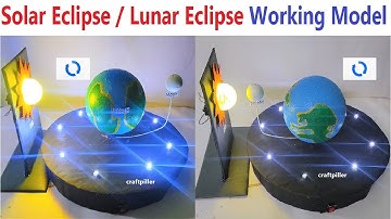 solar eclipse - lunar eclipse - earth rotation working model (3d) science project - diy craftpiller
