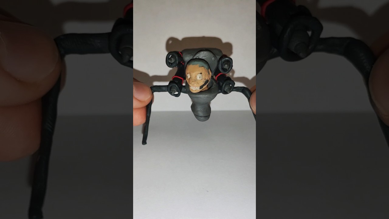 Скибиди страйдер с ракетницами из пластилина 