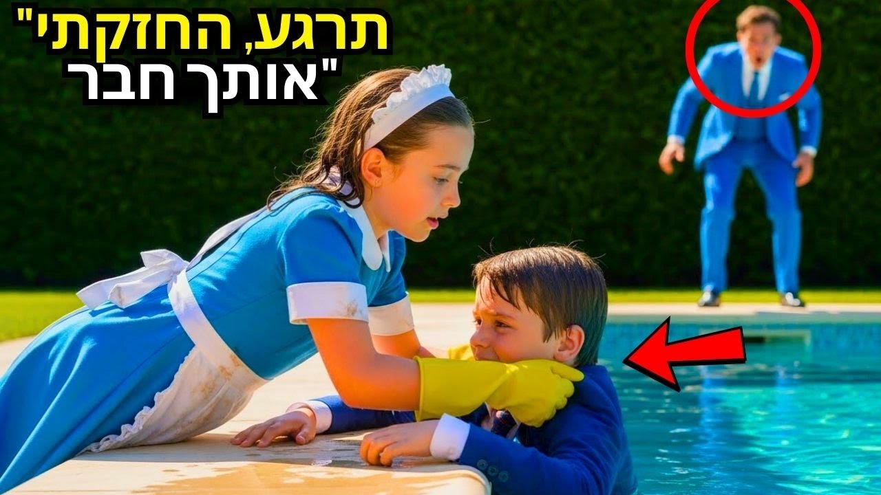 בת המנקה קפצה לבריכה כשהיא שמעה את בנו של המיליונר מבקש עזרה!