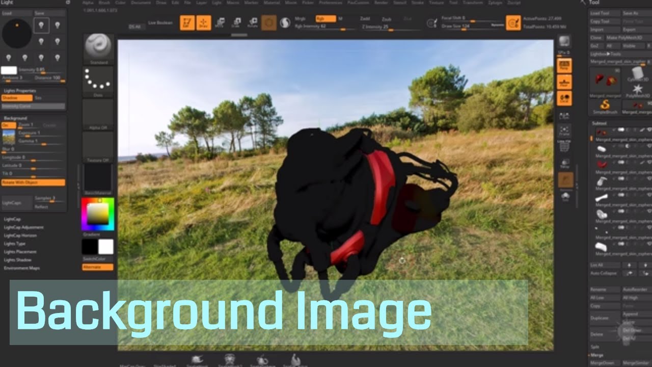 change background zbrush