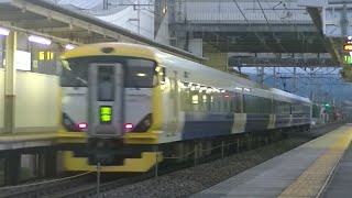 383系特急しなの号、E257系500番台団体列車  平田通過