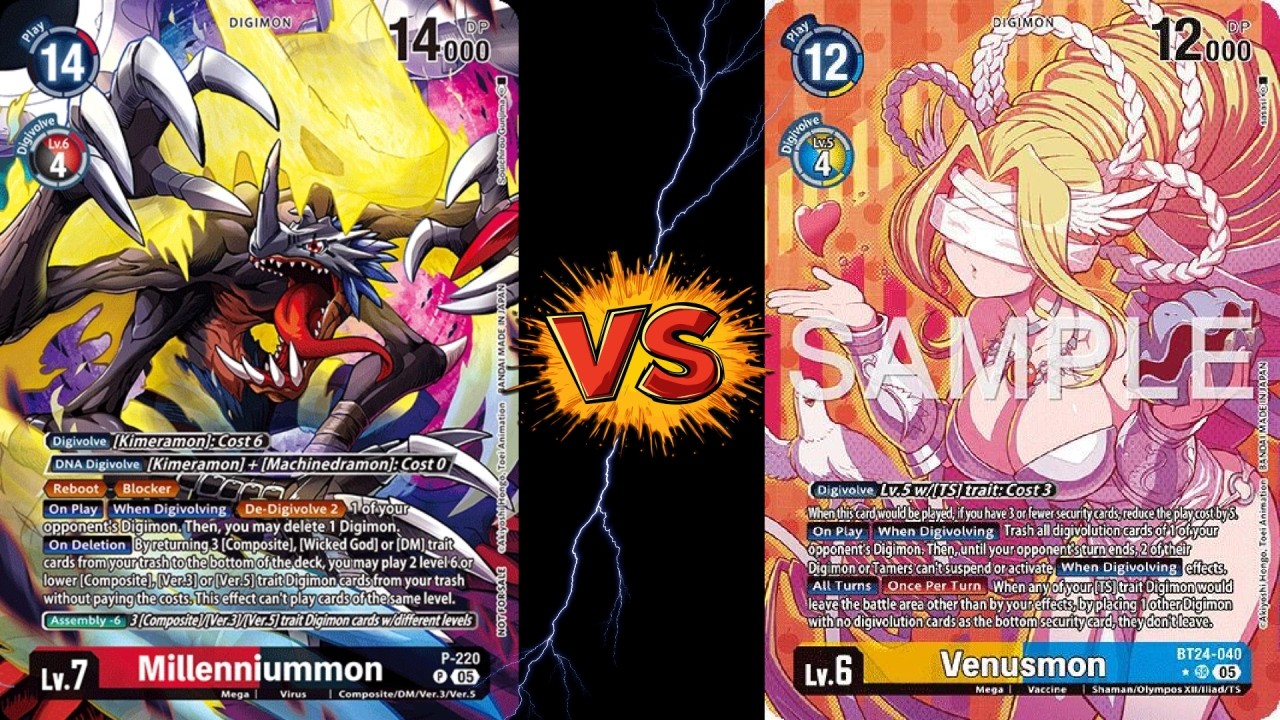 Venusmon Neptunemon VS Millenniummon | Digimon Card Game | BT 24 | Partida Comentada | TCG
