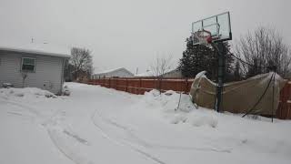 Snow plowing driveway w/ #dingo I know this isn’t the right plow to use I’m just having a little fun