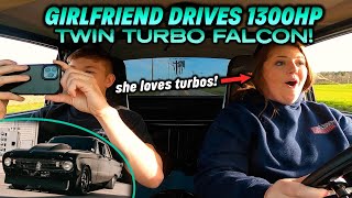 Girlfriend Drives 1300HP Twin Turbo Falcon!