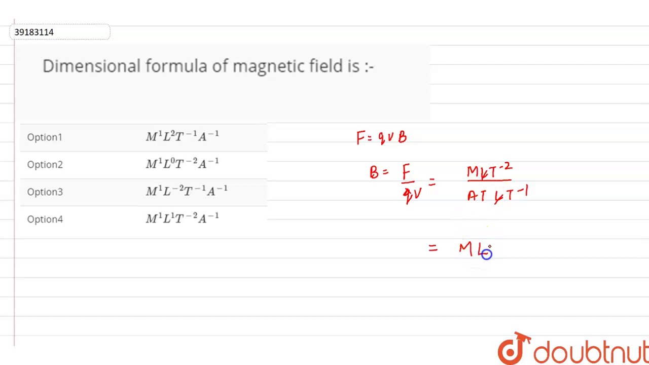 Magnetic field formula