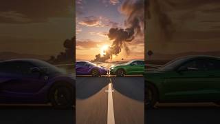 Purple Ferrari vs Green Mustang GT 💥😱 EPIC CRASH! #Shorts