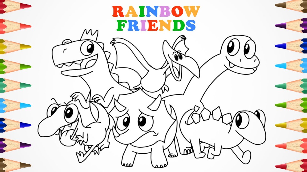 Rainbow Friends Have Become Dinosaurs... New Coloring pages | NCS Music ...