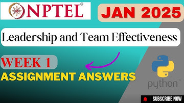 Leadership and Team Effectiveness NPTEL Week 1 Assignment answers|Swayam WEEK 1 Assignment 2025