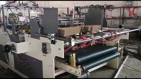 Semi automatic lock bottom Gluer box machine, pasting box machine