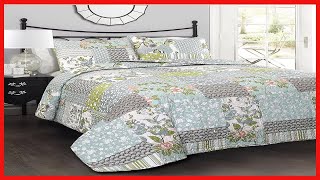 Great product -  Lush Decor Blue Roesser Quilt | Patchwork Floral Reversible Print Pattern Country F