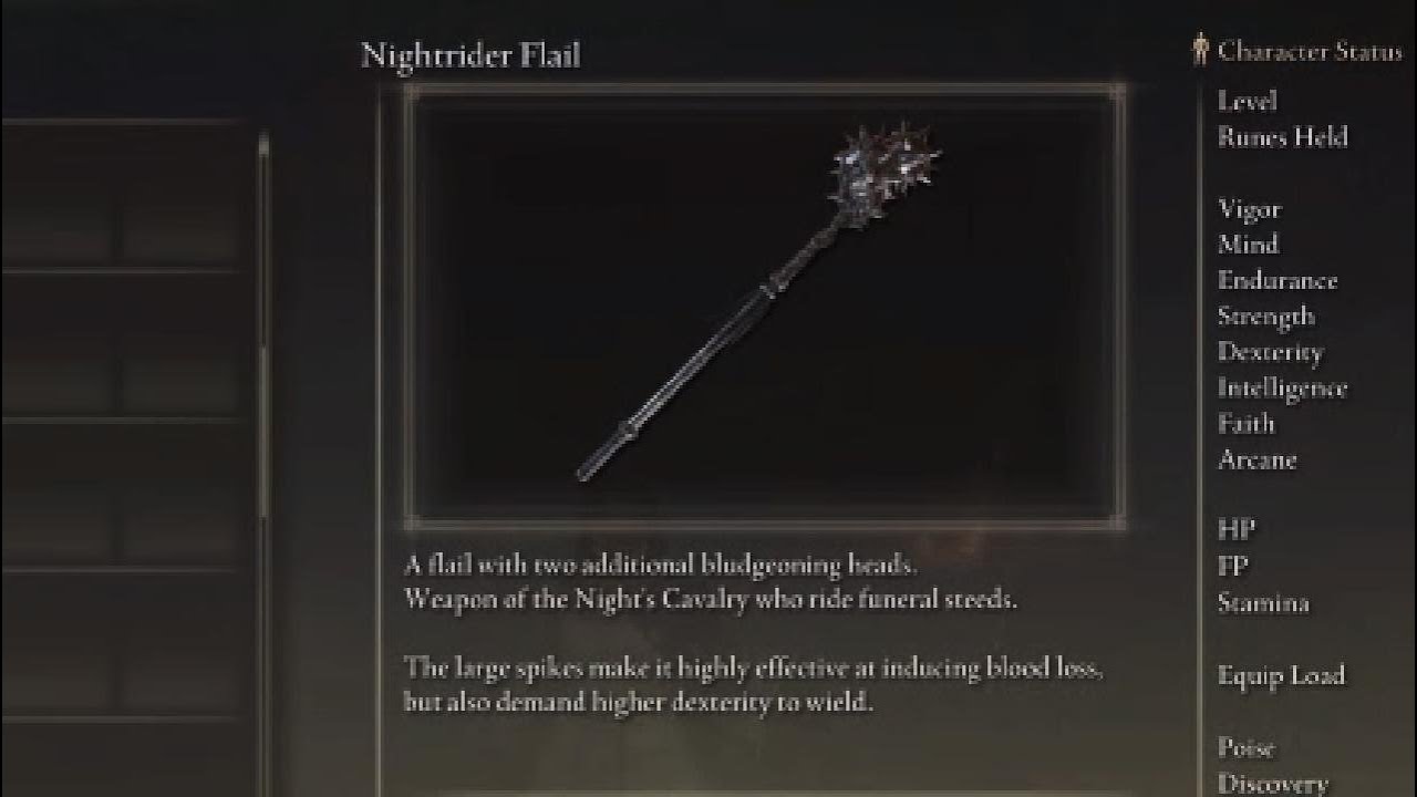 Elden Ring Nightrider Flail Location and Move Set Demonstration Bleed