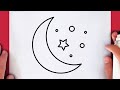 رسم سهل | طريقة رسم هلال ونجمة رمضان كريم بسهوله خطوة بخطوة | رسومات رمضان | تعليم الرسم للمبتدئين