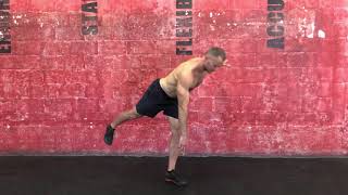 Single leg RDL with opposite hand toe touch