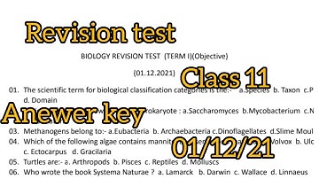 11 biology revision test 1stDec2021/#pseb #term1 #psebboardexam #revisiontest