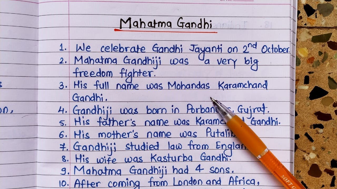 🐈 Lines on mahatma gandhi in english. Mahatma Gandhi Essay 10 Lines in