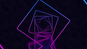 Rectangular neon tunnel VJ loop, Copyright Free Videos, Motion Graphic, looped video (black mart)