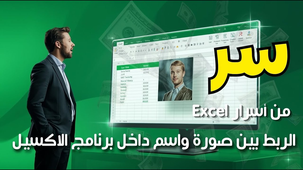 طريقة الربط بين اسم معين وصورة داخل برنامج الاكسيل