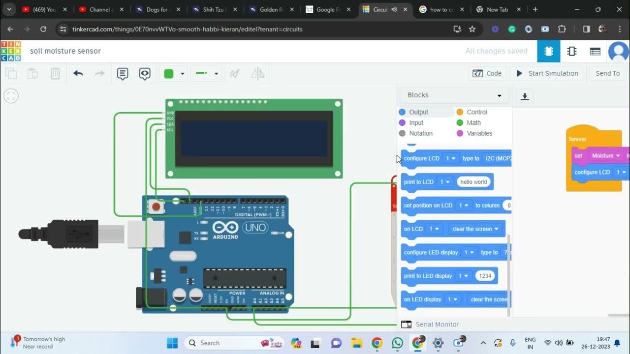 Plant Monitoring System | Arduino Uno, Soil Moisture sensor, LCD ...