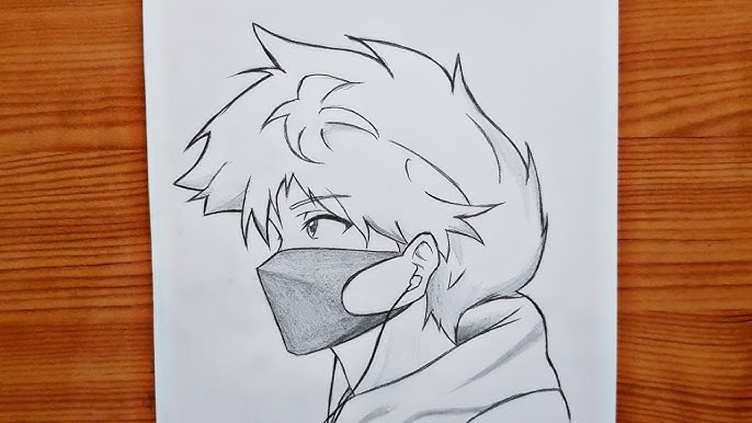 How to draw a Anime Boy with Mask, Pencil sketch for beginner, Easy  drawing, Boy drawing, #Boydrawing #Pencildrawing #Easydrawing #drawing, By Drawingneelu