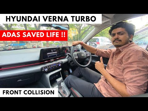 HYUNDAI VERNA TURBO TESTDRIVE | PEDESTRAIN COLLISION AVOIDED