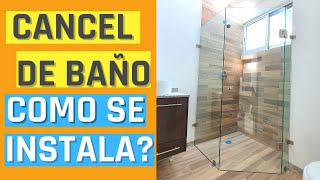 CANCEL DE BAÑO Cristal Templado En ESCUADRA  COMO INSTALARLO