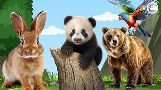 Love The Life Of Cute Animals Around Us: Rabbit, Bear, Bear, Parrot