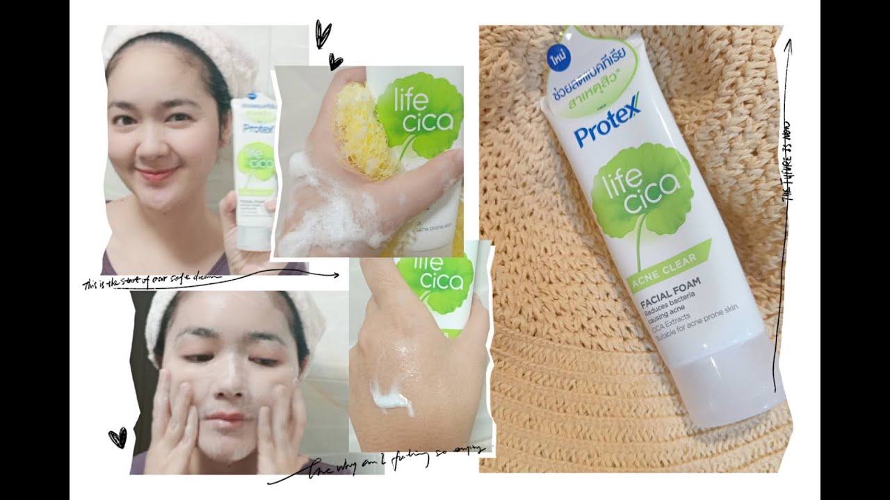หน้าใส ไกลสิว : Protex Life Cica Acne Clear Facial Foam
