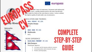How to create Europass CV | Study Italy Germany Europe | Complete Guide | Resume |  Scholarship