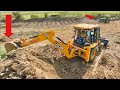 Fish Farming Lake | Making Talab for Fish Farming Again JCB 3dx and John Deere Tractor Front Dozer