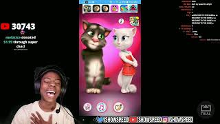 Ishowspeed Getting Emotional Over Talking Tom And Angela Together