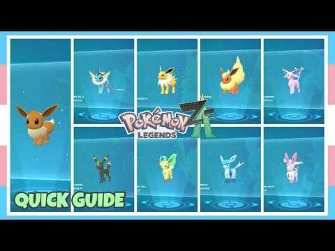 How To Evolve Eevee Into Vaporeon/Jolteon/Flareon/Espeon/Umbreon/Leafeon/Glaceon/Sylveon | Legend ZA