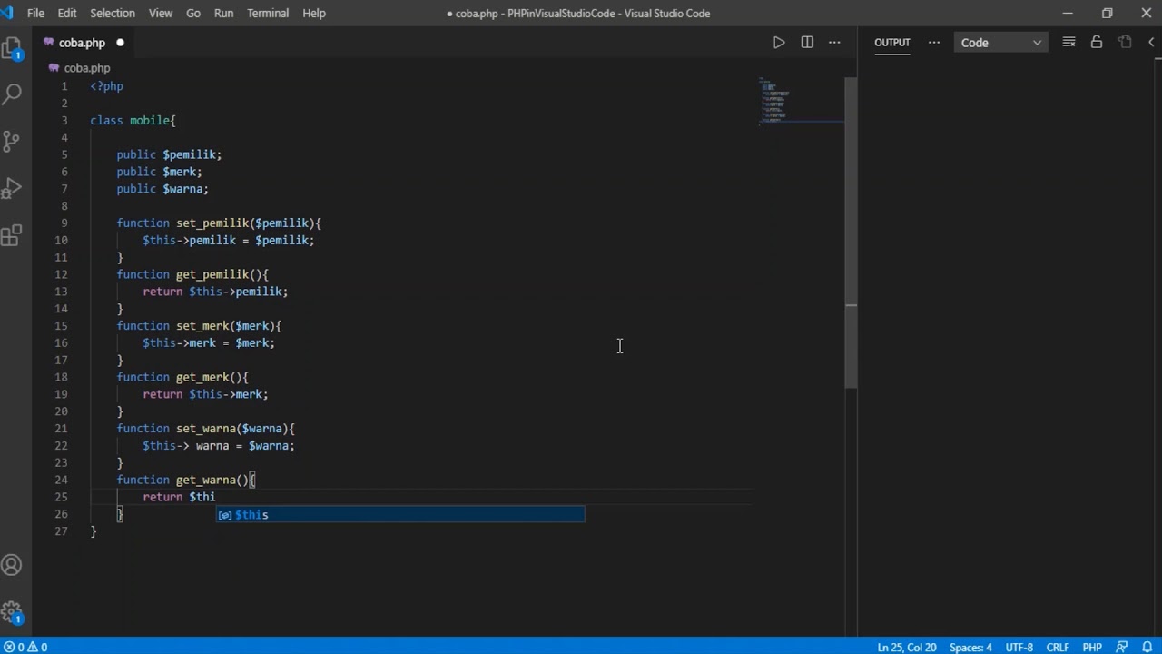 Membuat (Class, Properties dan Methods) - OOP dengan PHP - YouTube