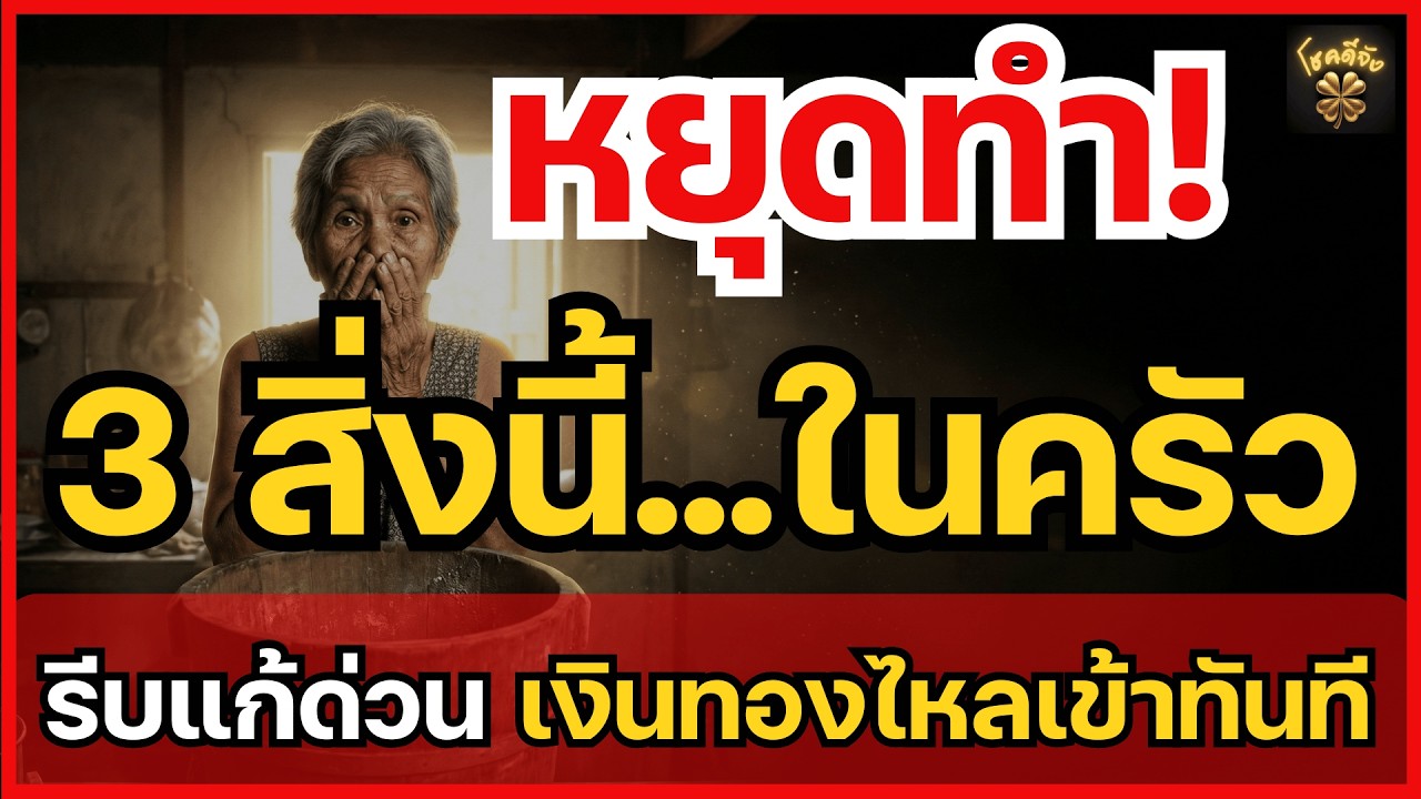 เตือนแรง! หยุดทำ 3 สิ่งนี้ในครัว เงินหมดบ้าน เทวดาหนี รีบแก้ด่วน เงินทองไหลเข้าทันที | โชคดีจัง