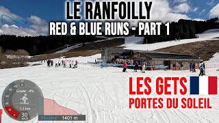 4K Skiing Les Gets, Le Ranfoilly - Red & Blue Runs - Part 1, Portes Du Soleil France, Gopro Hero13