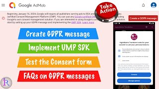 How to create GDPR message and implement UMP SDK in android app Google AdMob alert