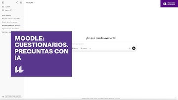 Moodle: Cuestionarios. Preguntas con IA