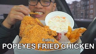 Eating POPEYE'S FRIED CHICKEN