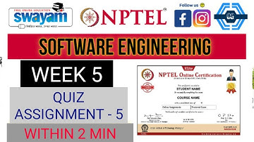 Software Engineering - NPTEL || WEEK - 5 QUIZ ASSIGNMENT SOLUTION ||